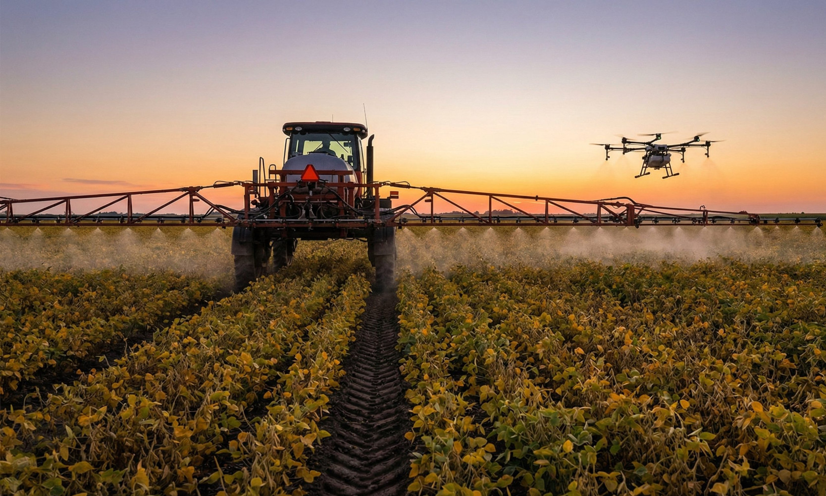 Eficiência da pulverização aérea: Tratores versus drones na agricultura