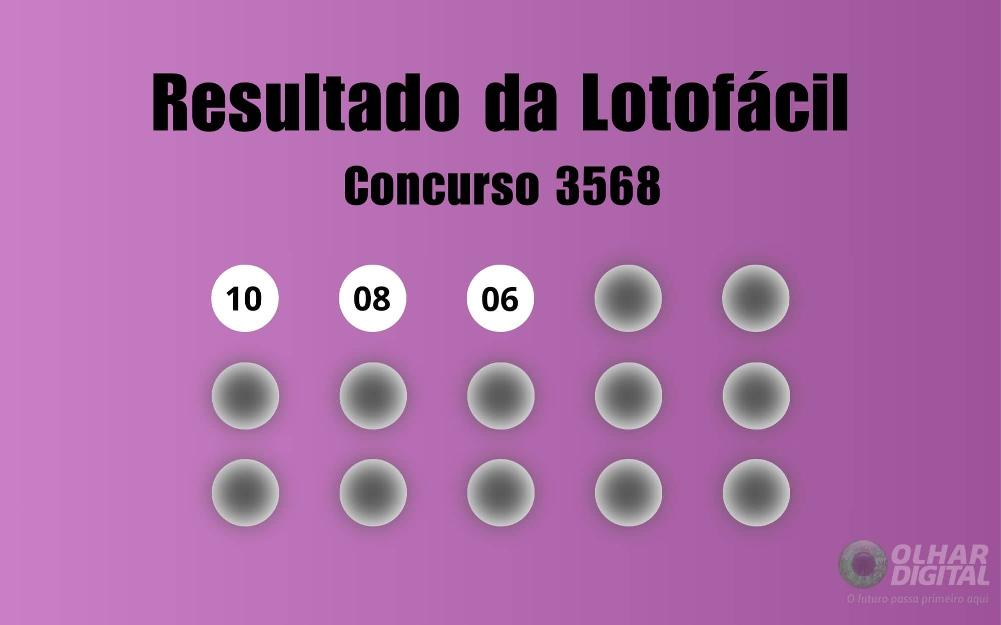Lotofácil 3568: resultado e prêmio de R$ 1,8 milhão
