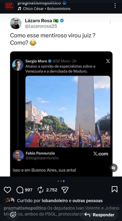 Sergio Moro é trolado nas redes sociais