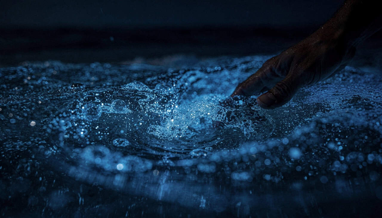 Mar iluminado em tons de azul encanta turistas e biólogos