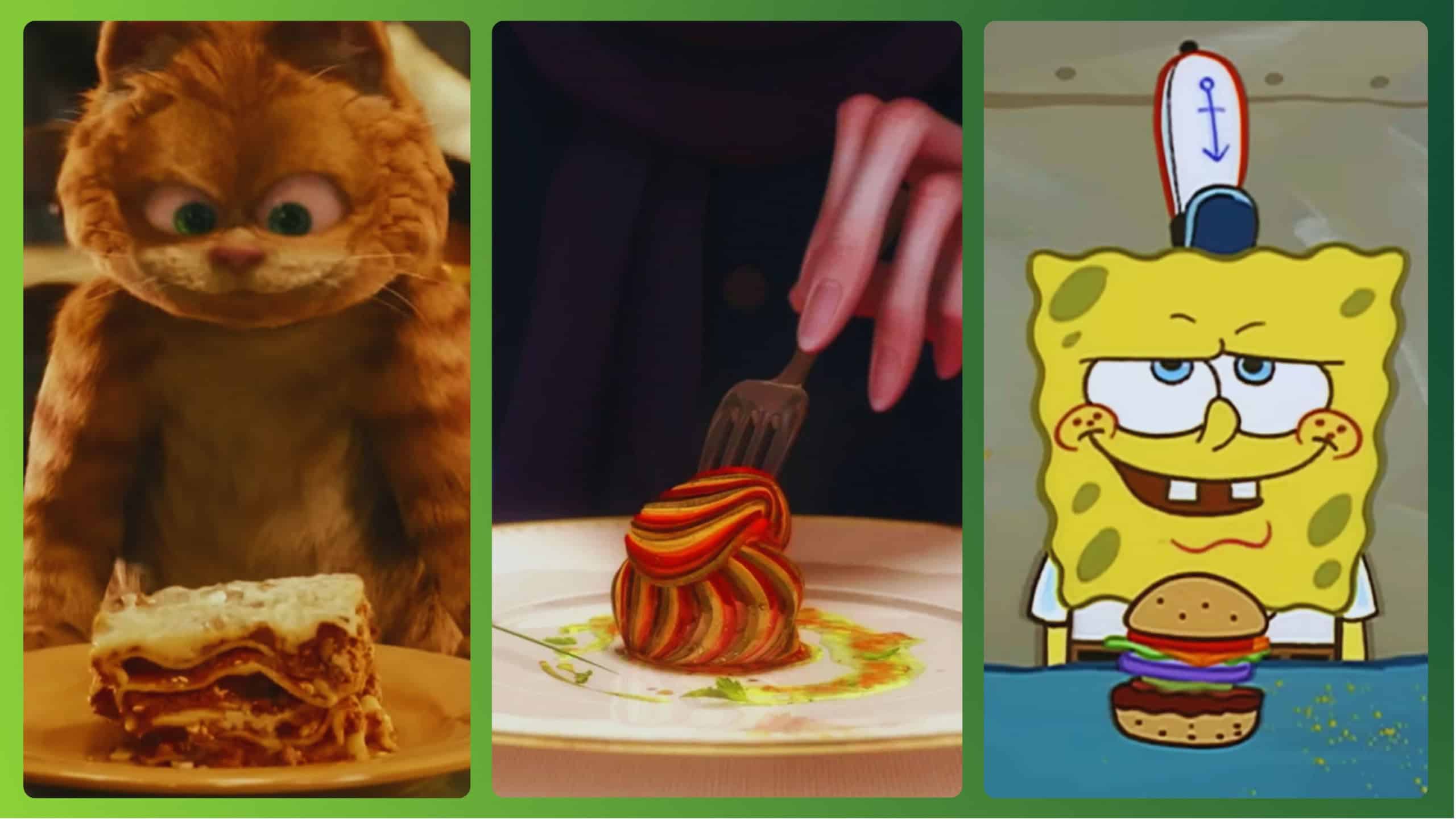 Pratos icônicos da cultura pop: lasanha do Garfield e hambúrguer de Siri em destaque