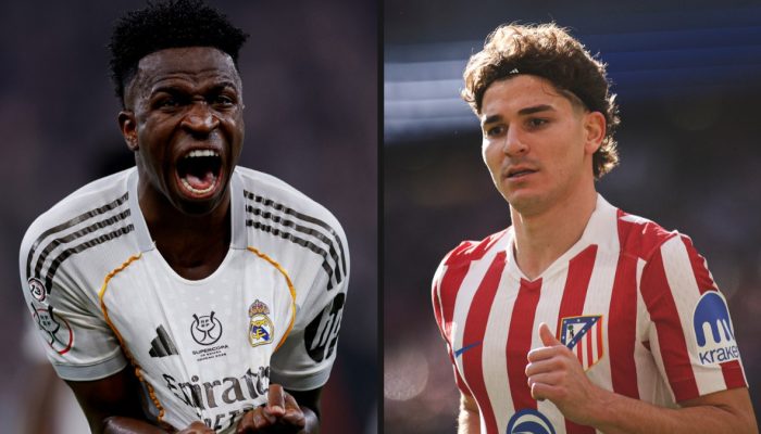 Foto: Reprodução / @realmadriden e @atletiVini é da base do Fla. Julián Alvarez,