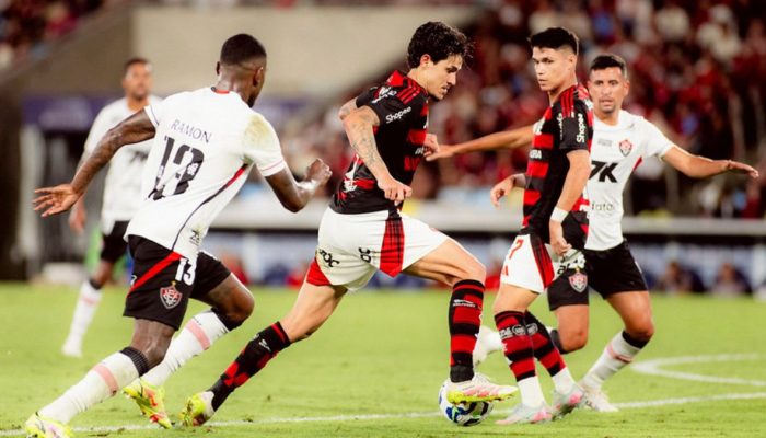 Jogo entre Vitória e Flamengo — Foto: Adriano Fontes/FlamengoVitória e Flamengo