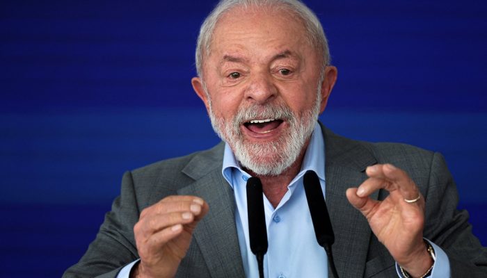 Foto: O presidente do Brasil, Luiz Inácio Lula da Silva, fala durante cerimônia