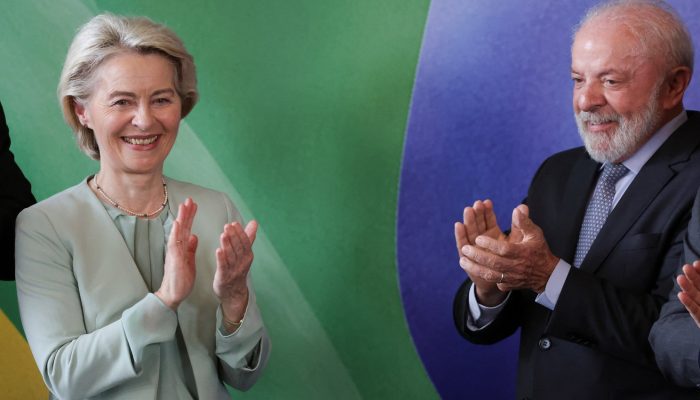 Foto: O presidente do Brasil, Luiz Inácio Lula da Silva, encontra-se com a presi