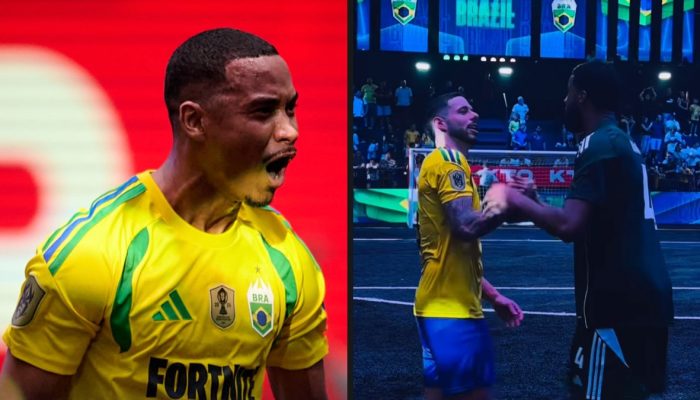 Brasil goleia Arábia Saudita por 7 a 1 — Foto: Reprodução / @kings_leaguebrO Bra