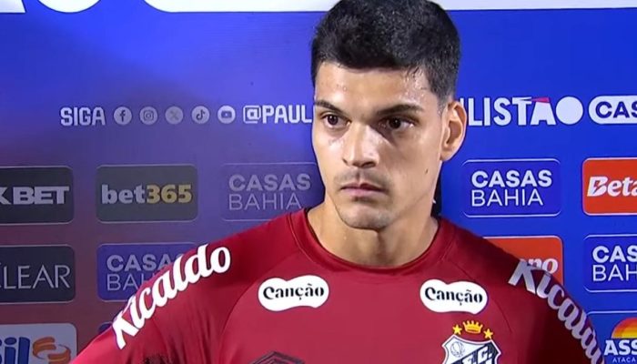 Gabriel Brazão detonou atuação do Santos — Foto: Reprodução/Youtube CazéTVGabrie