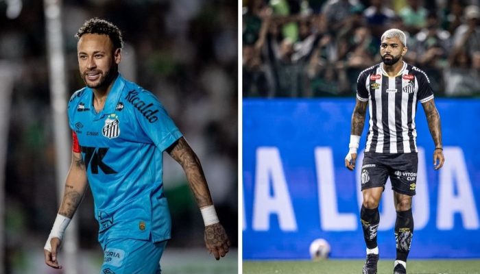Neymar e Gabigol não jogam contra o Athletico-PR — Foto: Léo Piva/ Santos FC e R