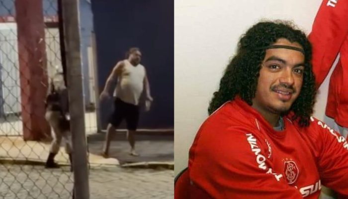 Perdigão foi agredido por policial na saída da Vila Capanema — Foto: Reprodução