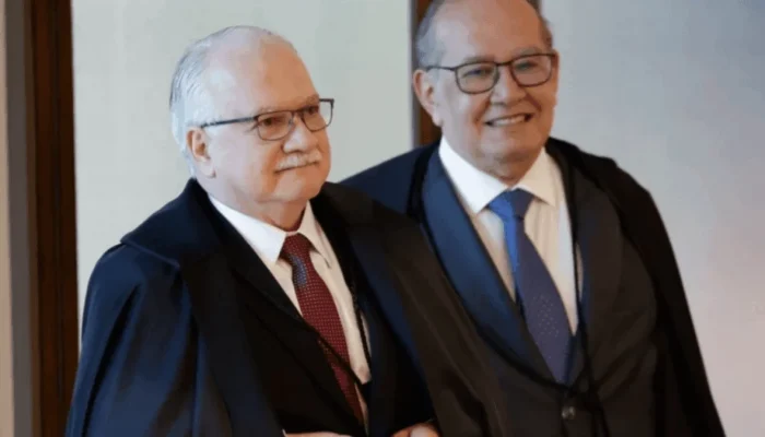Gilmar Mendes e Fachin — Foto: Gilmar Mendes e Fachin