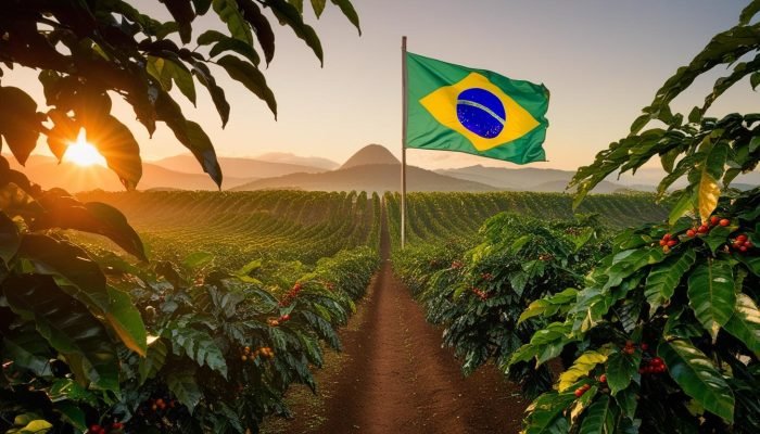 cafe-brasileiro-cafezal-com-a-abandeira-do-brasil