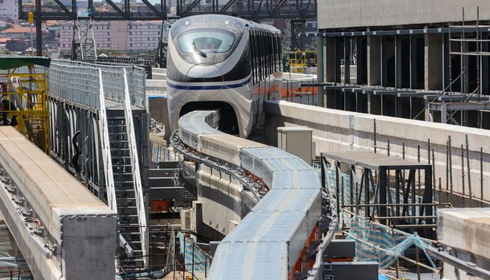 Teste de trem na estação do Aeroporto de Congonhas — Foto: Reprodução/Agência SP