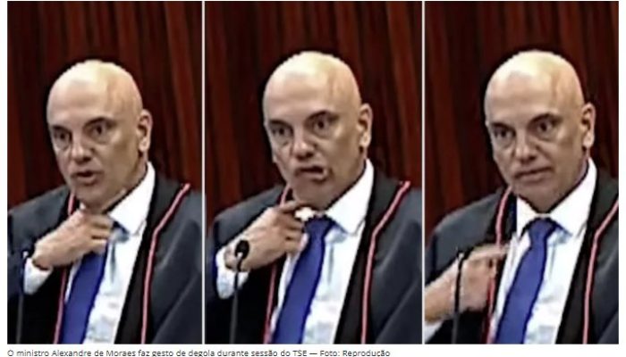 Foto: Moraes faz gesto de degola (reprodução)